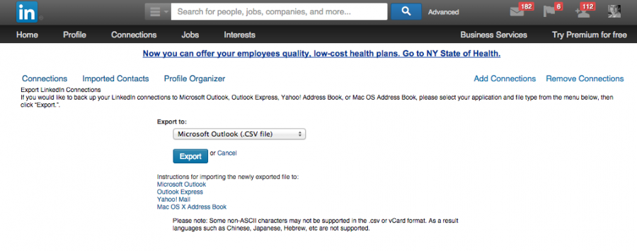 How to export your LinkedIn contacts